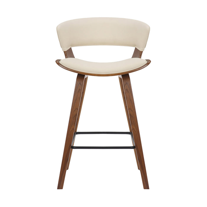 Jagger Modern 26" Wood and Faux Leather Counter Height Barstool