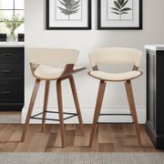 Jagger Modern 26" Wood and Faux Leather Counter Height Barstool - Furniture City (CA)l
