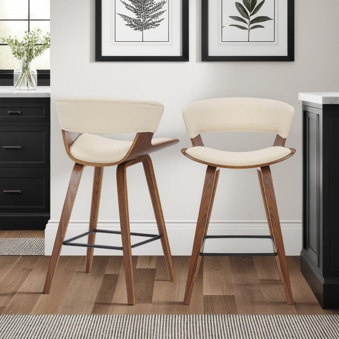 Jagger Modern 26" Wood and Faux Leather Counter Height Barstool