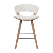 Jagger Modern Counter Height Bar Stool in White Wash Finish with Oatmeal Upholstered Seat - Furniture City (CA)l