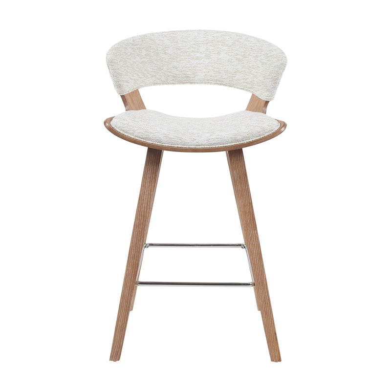 Jagger Modern Counter Height Bar Stool in White Wash Finish with Oatmeal Upholstered Seat - Furniture City (CA)l