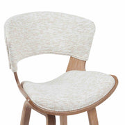 Jagger Modern Counter Height Bar Stool in White Wash Finish with Oatmeal Upholstered Seat - Furniture City (CA)l