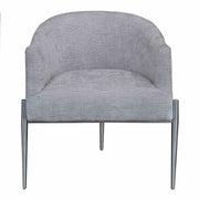 Jolie Contemporary Accent Chair in Polished Stainless Steel Finish and Silver Fabric - Furniture City (CA)l