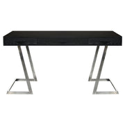 Juniper Contemporary Desk with Polished Stainless Steel Finish and Black Top - Furniture City (CA)l