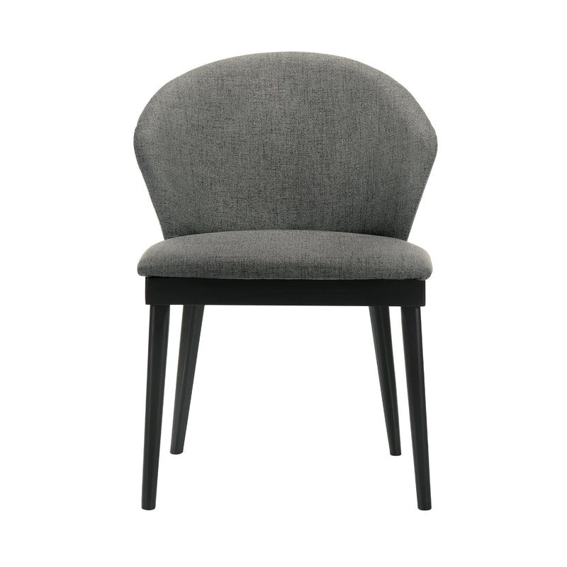 Juno Charcoal Fabric and Black Wood Dining Side Chairs - Set of 2 - Furniture City (CA)l