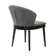 Juno Charcoal Fabric and Black Wood Dining Side Chairs - Set of 2 - Furniture City (CA)l