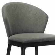 Juno Charcoal Fabric and Black Wood Dining Side Chairs - Set of 2 - Furniture City (CA)l
