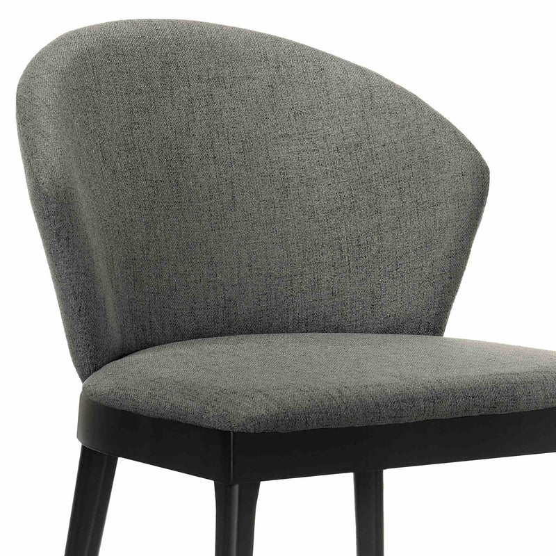 Juno Charcoal Fabric and Black Wood Dining Side Chairs - Set of 2 - Furniture City (CA)l