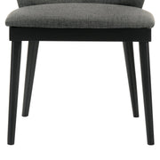 Juno Charcoal Fabric and Black Wood Dining Side Chairs - Set of 2 - Furniture City (CA)l