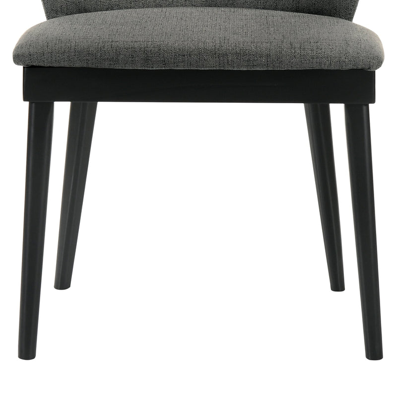 Juno Charcoal Fabric and Black Wood Dining Side Chairs - Set of 2 - Furniture City (CA)l