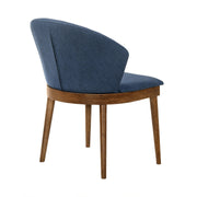 Juno Blue Fabric and Walnut Wood Dining Side Chairs - Set of 2 - Furniture City (CA)l
