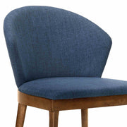 Juno Blue Fabric and Walnut Wood Dining Side Chairs - Set of 2 - Furniture City (CA)l