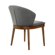 Juno Charcoal Fabric and Walnut Wood Dining Side Chairs - Set of 2 - Furniture City (CA)l