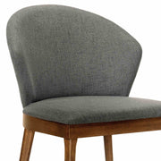 Juno Charcoal Fabric and Walnut Wood Dining Side Chairs - Set of 2 - Furniture City (CA)l