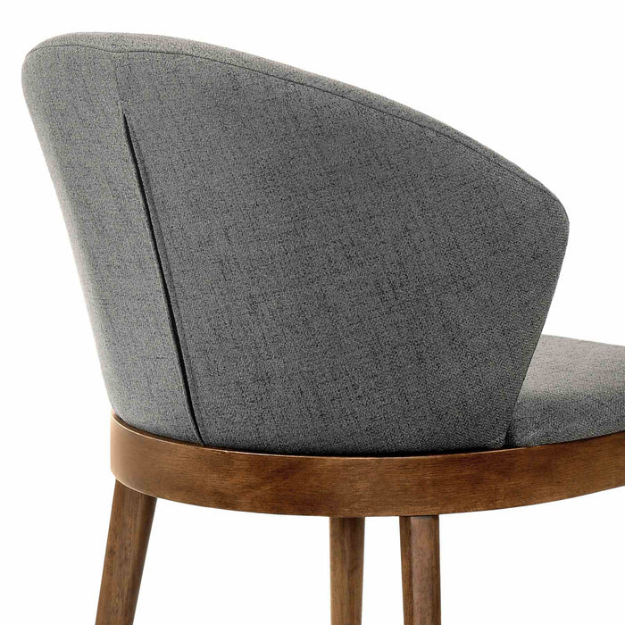 Juno Charcoal Fabric and Walnut Wood Dining Side Chairs - Set of 2