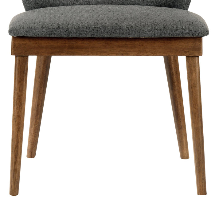 Juno Charcoal Fabric and Walnut Wood Dining Side Chairs - Set of 2