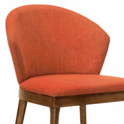 Juno Orange Fabric and Walnut Wood Dining Side Chairs - Set of 2 - Furniture City (CA)l