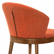 Juno Orange Fabric and Walnut Wood Dining Side Chairs - Set of 2 - Furniture City (CA)l
