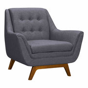 Janson Mid-Century Sofa Chair in Champagne Wood Finish and Dark Gray Fabric - Furniture City (CA)l
