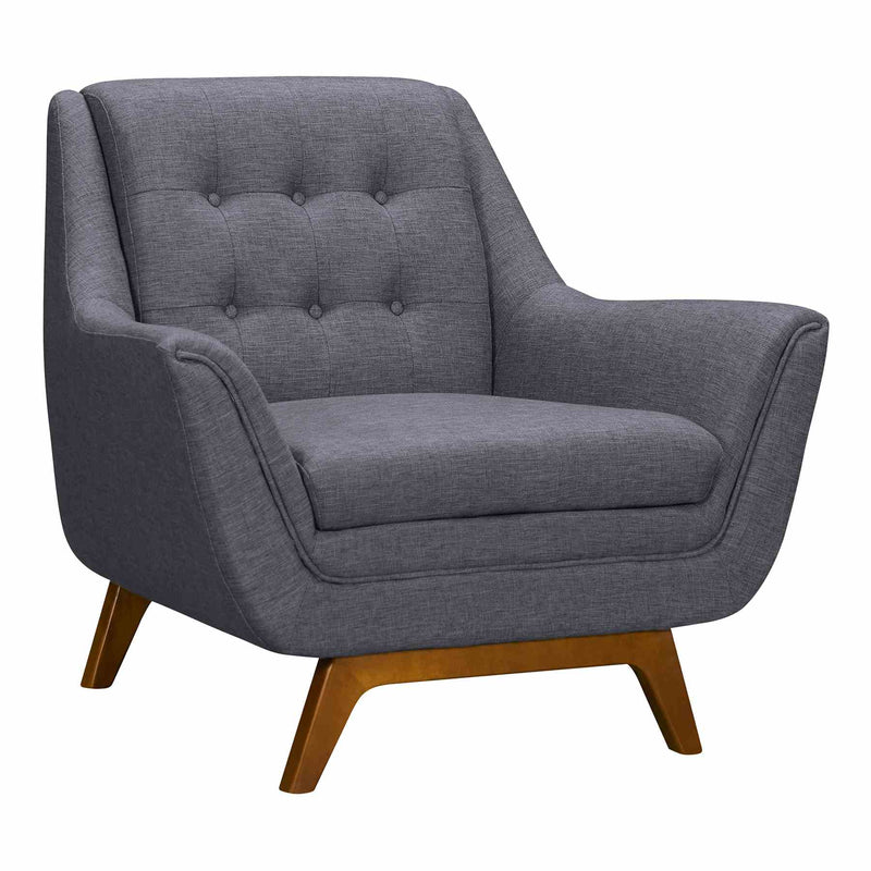 Janson Mid-Century Sofa Chair in Champagne Wood Finish and Dark Gray Fabric - Furniture City (CA)l