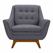 Janson Mid-Century Sofa Chair in Champagne Wood Finish and Dark Gray Fabric - Furniture City (CA)l