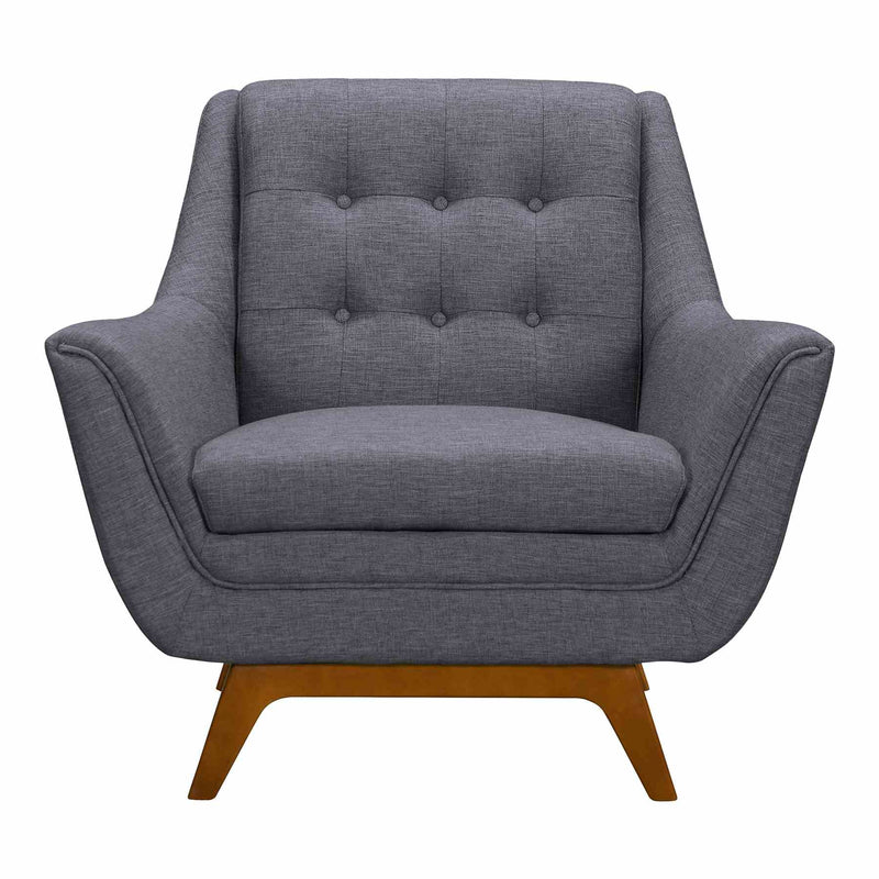 Janson Mid-Century Sofa Chair in Champagne Wood Finish and Dark Gray Fabric - Furniture City (CA)l