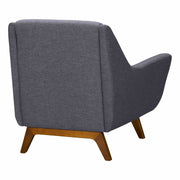 Janson Mid-Century Sofa Chair in Champagne Wood Finish and Dark Gray Fabric - Furniture City (CA)l