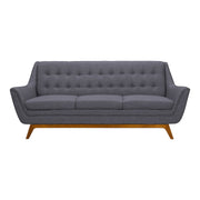 Janson Mid-Century Sofa in Champagne Wood Finish and Dark Gray Fabric - Furniture City (CA)l