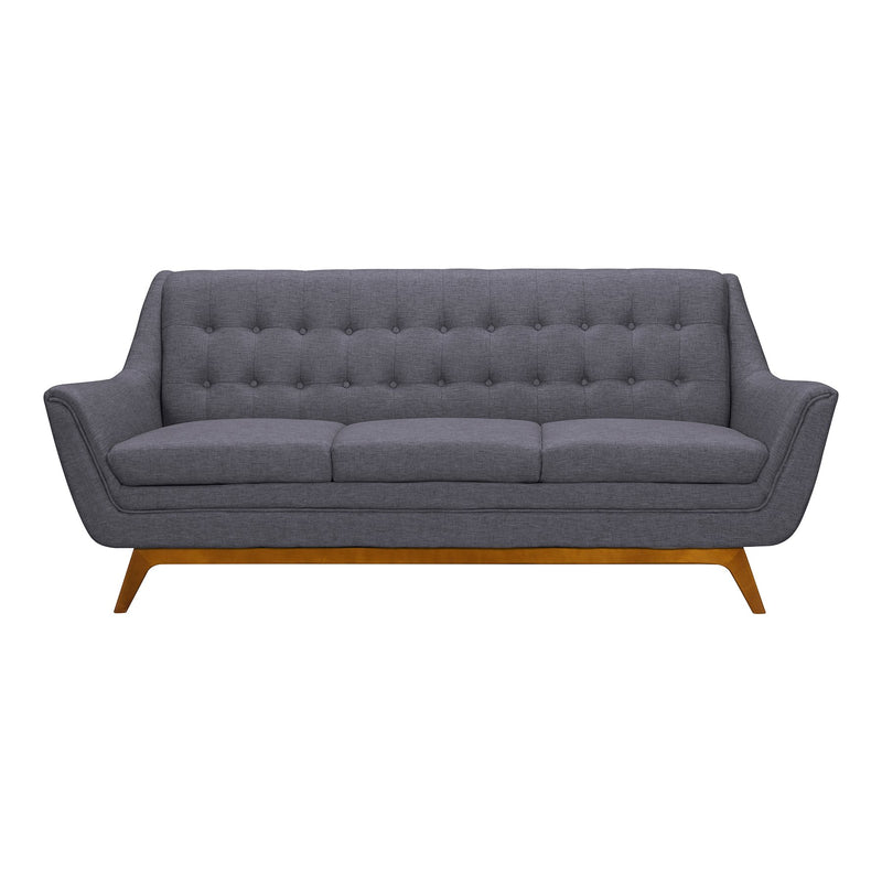 Janson Mid-Century Sofa in Champagne Wood Finish and Dark Gray Fabric - Furniture City (CA)l