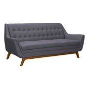 Janson Mid-Century Sofa in Champagne Wood Finish and Dark Gray Fabric - Furniture City (CA)l