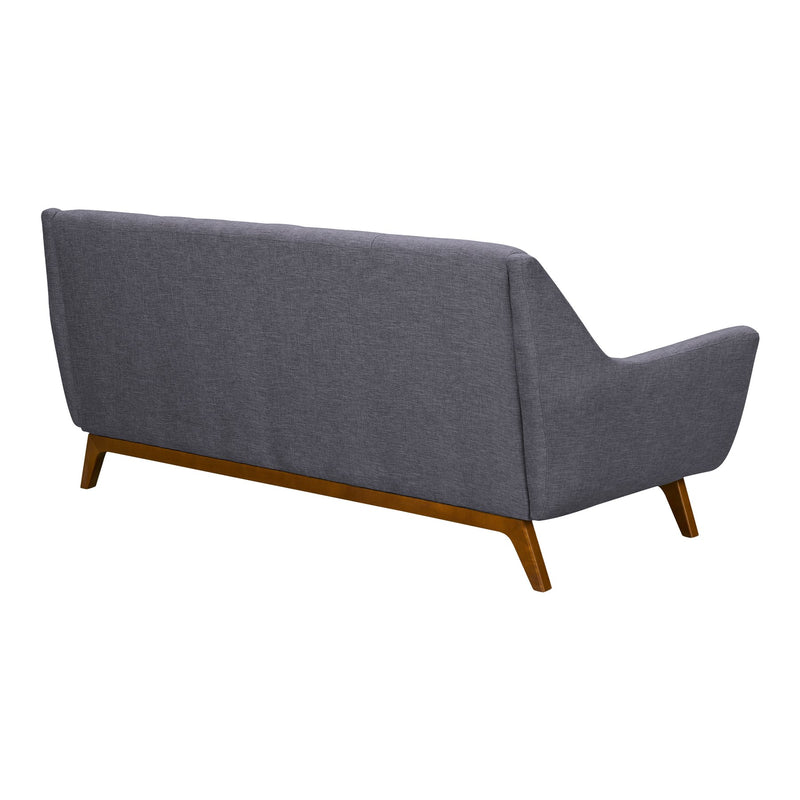 Janson Mid-Century Sofa in Champagne Wood Finish and Dark Gray Fabric - Furniture City (CA)l