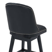 Journey 26" Counter Height Swivel Black Faux Leather and Black Wood Bar Stool - Furniture City (CA)l