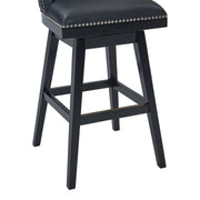 Journey 26" Counter Height Swivel Black Faux Leather and Black Wood Bar Stool - Furniture City (CA)l