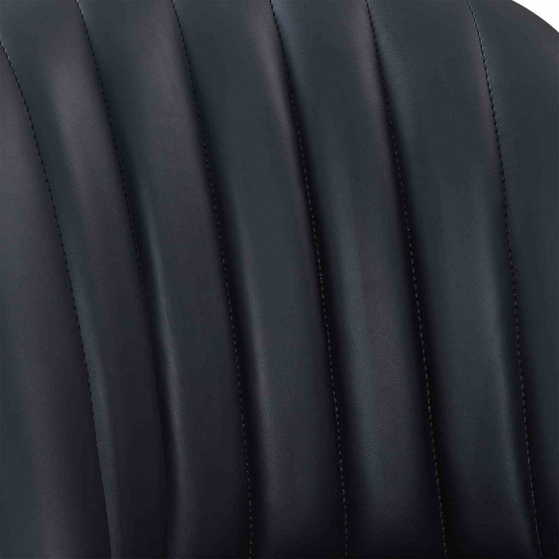 Journey 26" Counter Height Swivel Black Faux Leather and Black Wood Bar Stool - Furniture City (CA)l