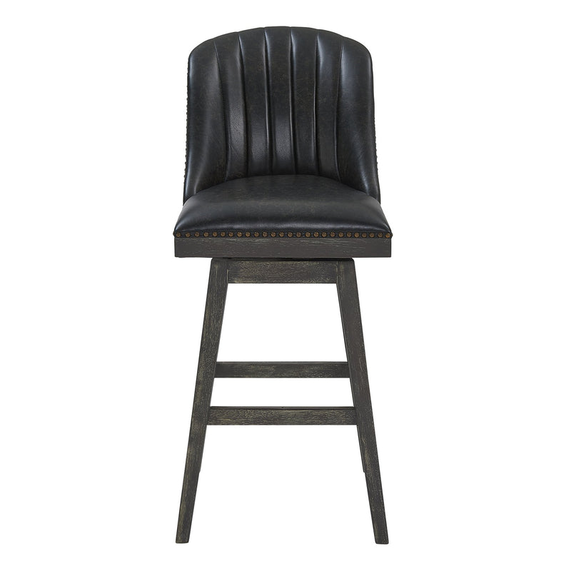 Journey 26" Counter Height Swivel Brown Onyx Faux Leather and American Gray Wood Bar Stool - Furniture City (CA)l