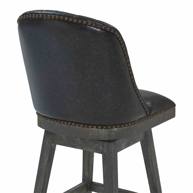 Journey 26" Counter Height Swivel Brown Onyx Faux Leather and American Gray Wood Bar Stool - Furniture City (CA)l