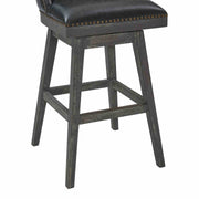 Journey 26" Counter Height Swivel Brown Onyx Faux Leather and American Gray Wood Bar Stool - Furniture City (CA)l