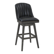 Journey 30" Bar Height Swivel Brown Onyx Faux Leather and American Gray Wood Bar Stool - Furniture City (CA)l