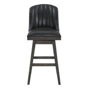 Journey 30" Bar Height Swivel Brown Onyx Faux Leather and American Gray Wood Bar Stool - Furniture City (CA)l