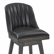 Journey 30" Bar Height Swivel Brown Onyx Faux Leather and American Gray Wood Bar Stool - Furniture City (CA)l