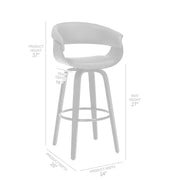 Julyssa 26" Counter Height Swivel Brown Faux Leather and Walnut Wood Bar Stool - Furniture City (CA)l