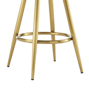 Justin 30" Swivel Bar Stool with Gold Brushed Stainless Steel and Anchor Gray Fabric - Furniture City (CA)l