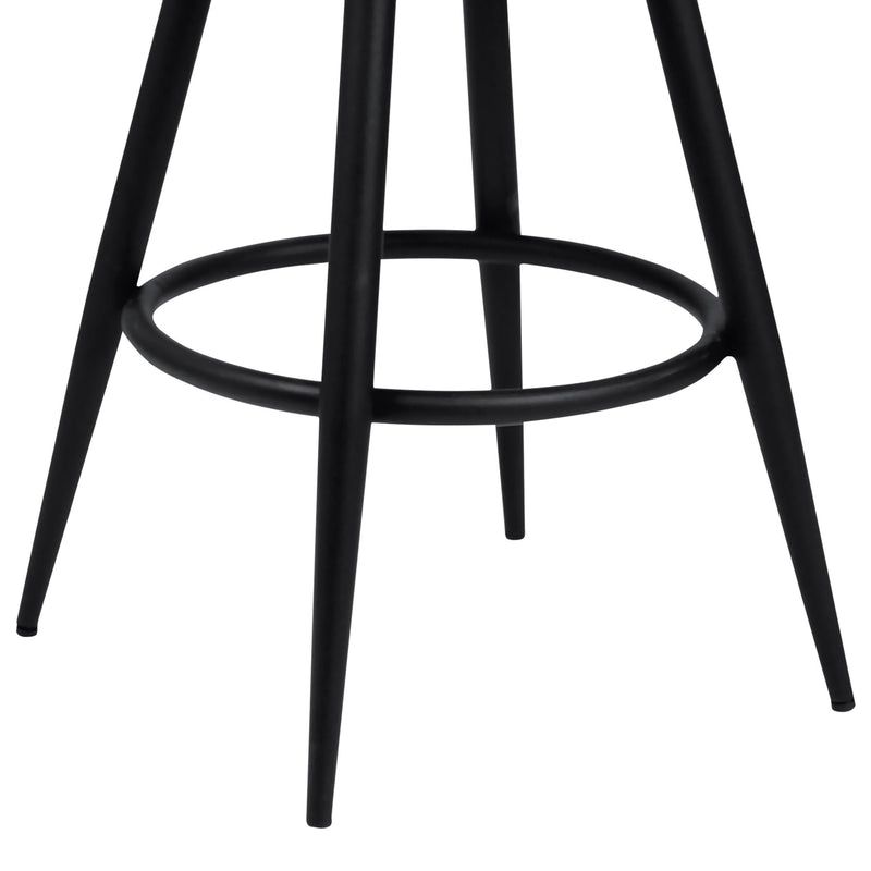 Justin 26" Counter Height Swivel Vintage Coffee Faux Leather Bar Stool with Black Metal Legs - Furniture City (CA)l