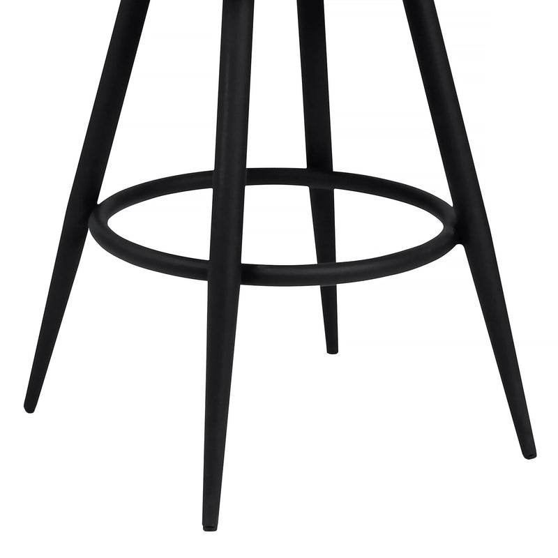 Justin 30" Bar Height Swivel Vintage Gray Faux Leather Bar Stool with Black Metal Legs - Furniture City (CA)l