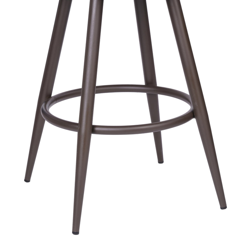 Justin 26" Counter Height Swivel Vintage Brown Faux Leather Bar Stool with Brown Metal Legs - Furniture City (CA)l