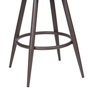 Justin 30" Bar Height Swivel Vintage Brown Faux Leather Bar Stool with Brown Metal Legs - Furniture City (CA)l