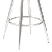 Justin 30" Bar Height Swivel Vintage Gray Faux Leather Bar Stool with Brushed Stainless Steel Legs - Furniture City (CA)l