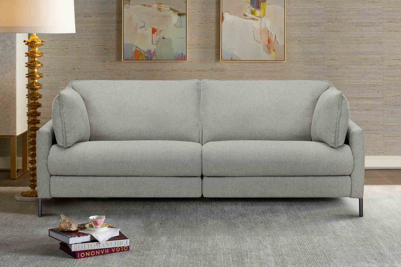 Juliett 80" Modern Gray Fabric Sofa with Power Footrest - Furniture City (CA)l
