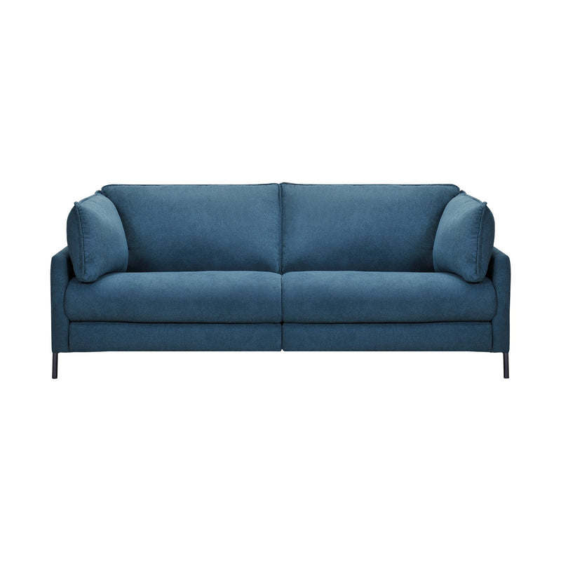 Juliett 80" Modern Blue Fabric Sofa with Power Footrest - Furniture City (CA)l