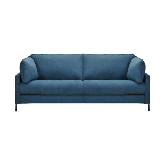 Juliett 80" Modern Blue Fabric Sofa with Power Footrest